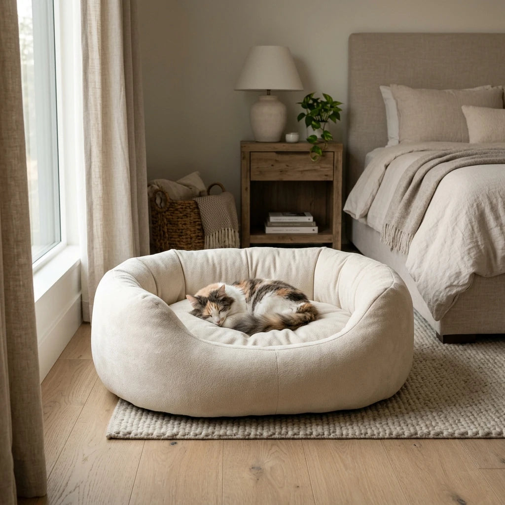 Aura Paws | Nordic Sculpted Velvet Bed