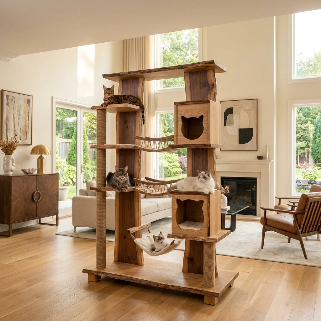 Aura Paws | Nordic Solid Wood Cat Manor