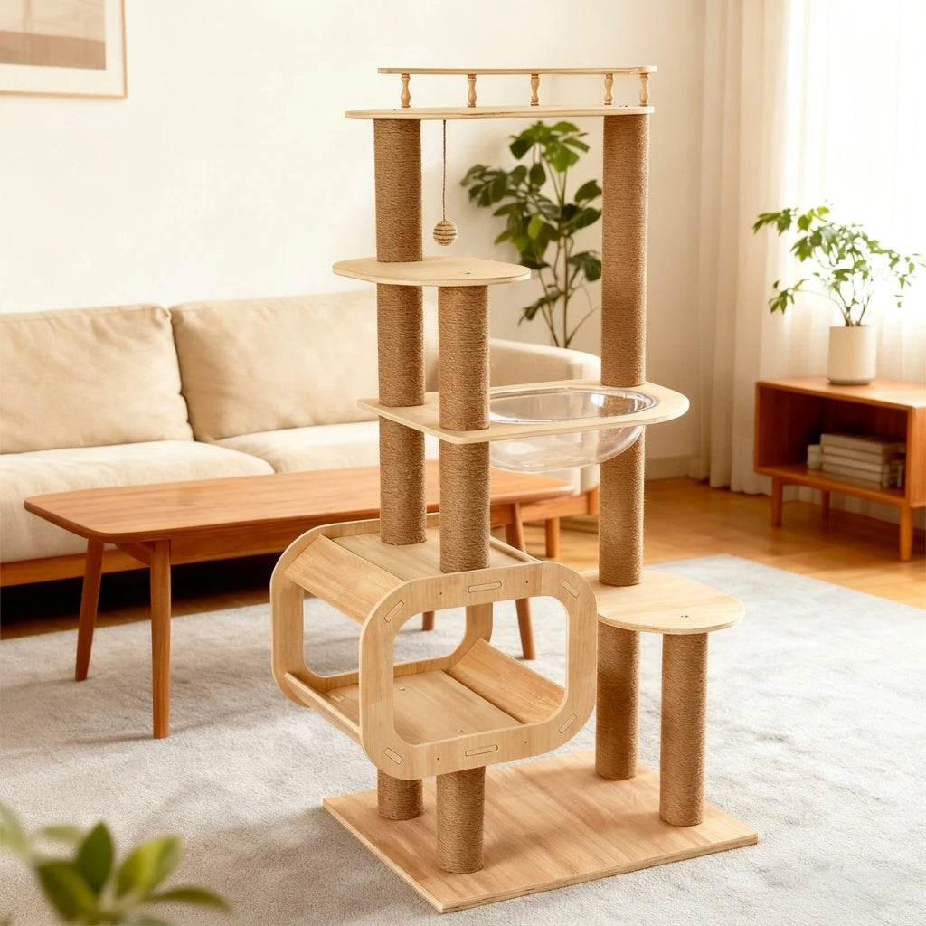 Aura Paws | Nordic Celestial Ascent Glass Capsule Tower
