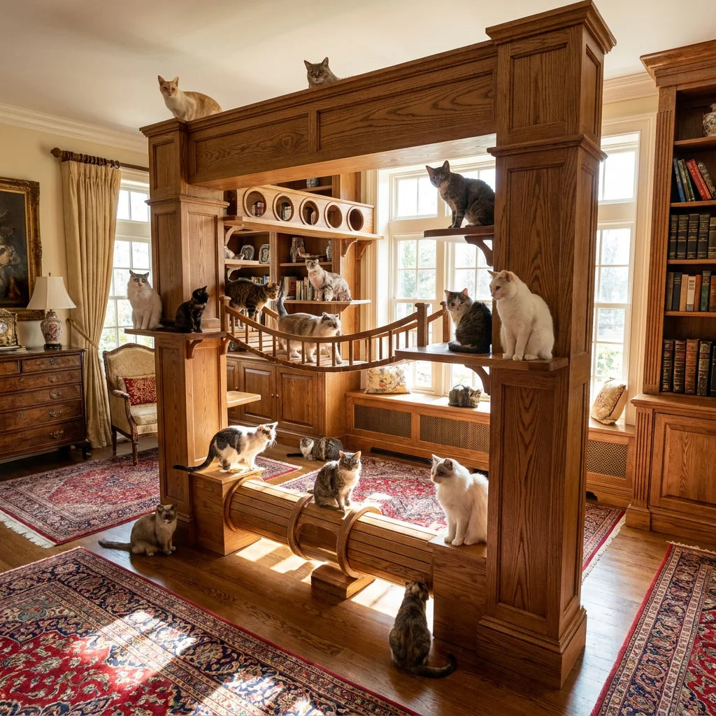 Aura Paws | Nordic Solid Wood Cat Manor