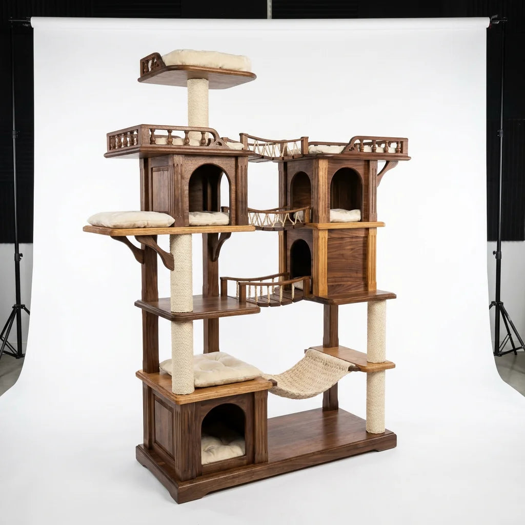 Aura Paws | Nordic Solid Wood Cat Manor