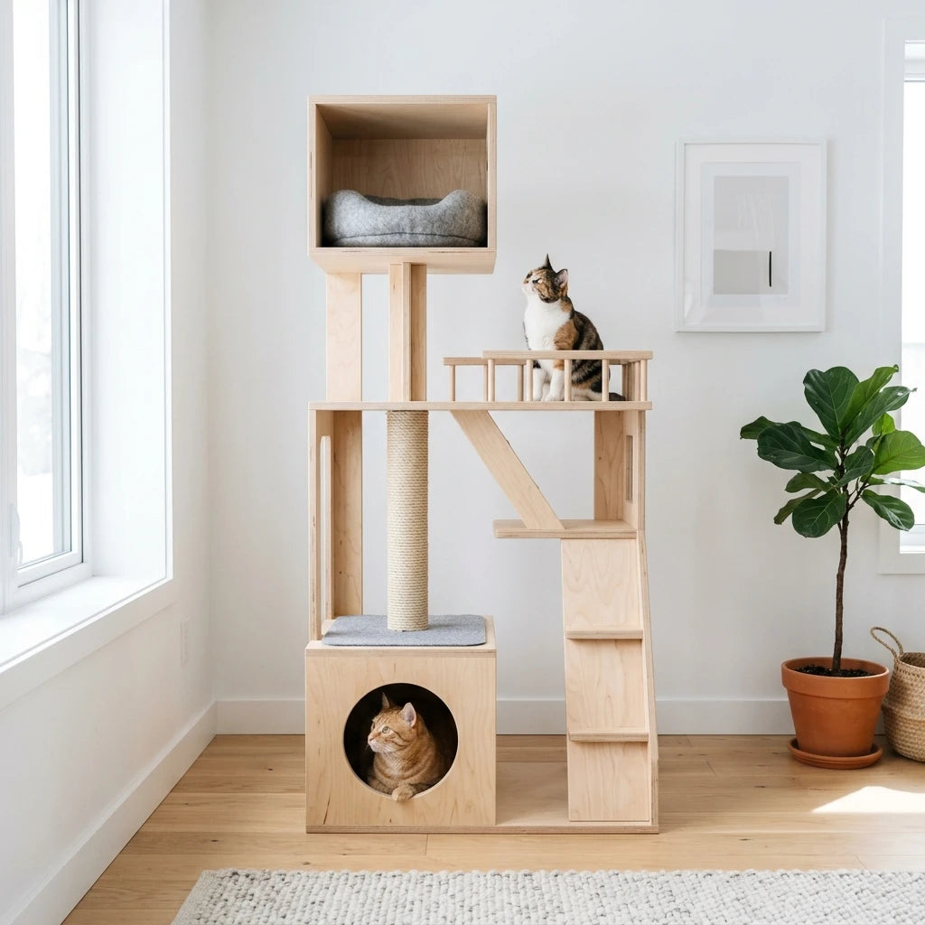 Aura Paws | Nordic Solid Wood Tower Ascent